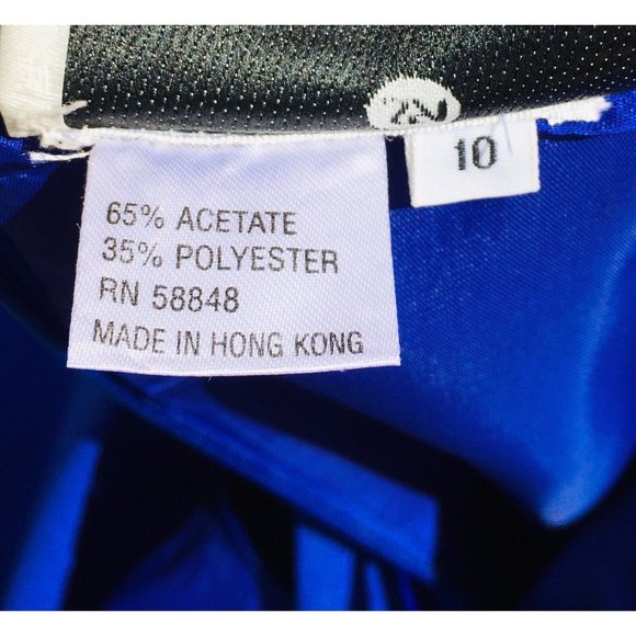 Vintage Rimini Saks Fifth Avenue Royal Blue Beaded Formal Sheath Dress S… - Picture 7 of 8